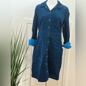 Biden Flora Cord Shirtdress size 8 NWT